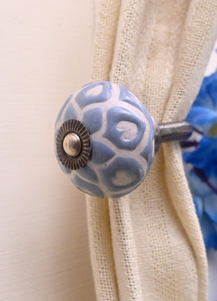 Curtain Tie Backs Hook Decorative Wall Hook- Ligh Blue (Set of Two)