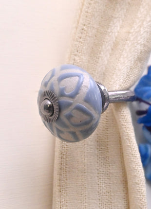 Curtain Tie Backs Hook Decorative Wall Hook- Ligh Blue (Set of Two)