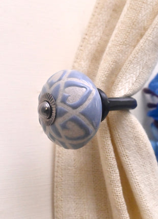 Curtain Tie Backs Hook Decorative Wall Hook- Ligh Blue (Set of Two)