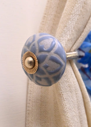 Curtain Tie Backs Hook Decorative Wall Hook- Ligh Blue (Set of Two)