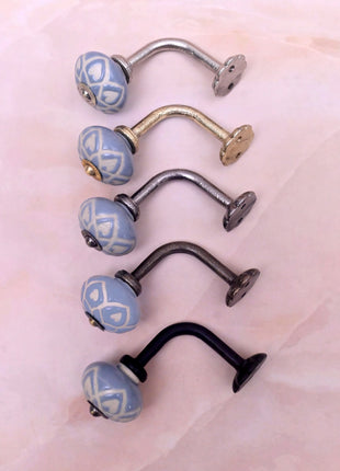 Curtain Tie Backs Hook Decorative Wall Hook- Ligh Blue (Set of Two)