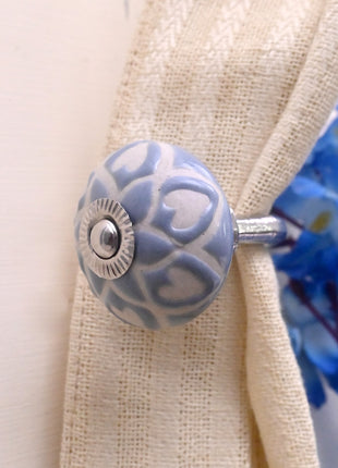 Curtain Tie Backs Hook Decorative Wall Hook- Ligh Blue (Set of Two)