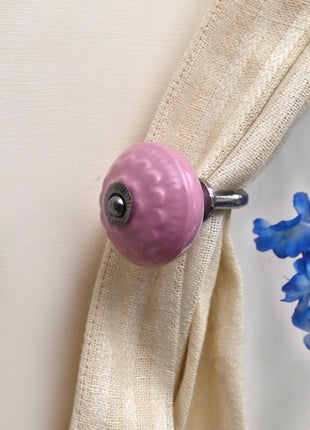 Curtain Tie Backs Hook Decorative Wall Hook- Pink (Set of Two)
