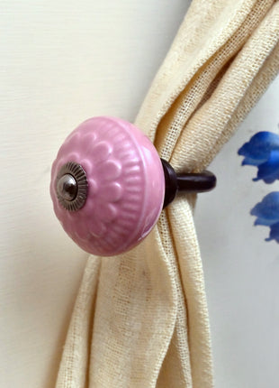 Curtain Tie Backs Hook Decorative Wall Hook- Pink (Set of Two)