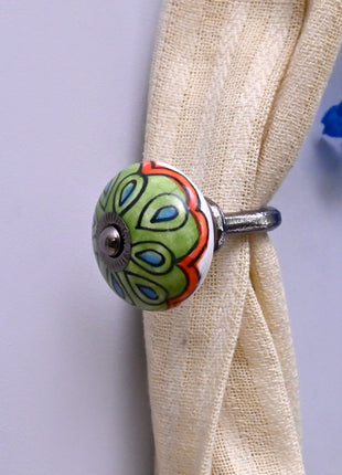 Curtain Tie Backs Hook Decorative Wall Hook- Green (Set of Two)
