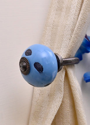 Curtain Tie Backs Hook Decorative Wall Hook- Turquoise (Set of Two)