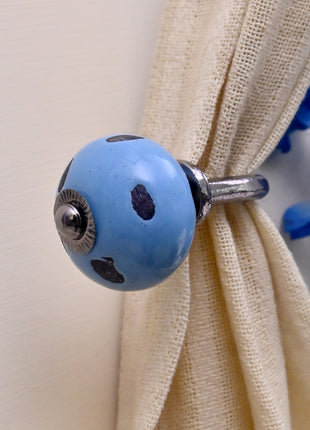 Curtain Tie Backs Hook Decorative Wall Hook- Turquoise (Set of Two)