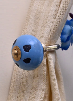 Curtain Tie Backs Hook Decorative Wall Hook- Turquoise (Set of Two)