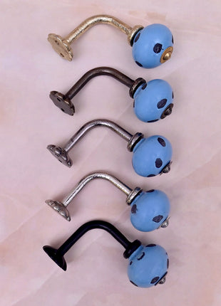 Curtain Tie Backs Hook Decorative Wall Hook- Turquoise (Set of Two)