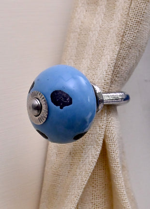 Curtain Tie Backs Hook Decorative Wall Hook- Turquoise (Set of Two)