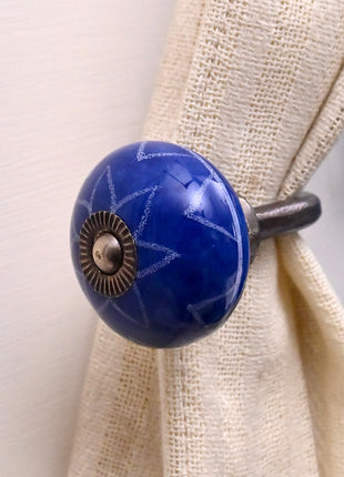 Curtain Tie Backs Hook Decorative Wall Hook- Blue (Set of Two)