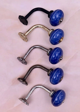 Curtain Tie Backs Hook Decorative Wall Hook- Blue (Set of Two)