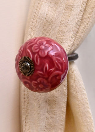 Curtain Tie Backs Hook Decorative Wall Hook- Red (Set of Two)