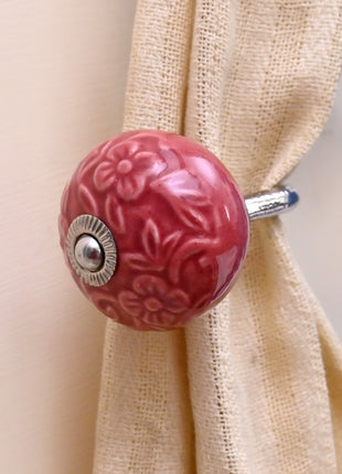 Curtain Tie Backs Hook Decorative Wall Hook- Red (Set of Two)
