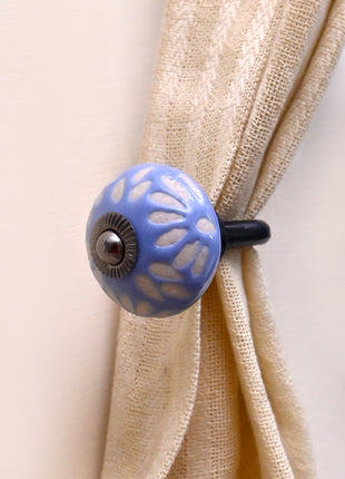 Curtain Tie Backs Hook Decorative Wall Hook- Soft Powder Blue (Set of Two)