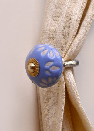 Curtain Tie Backs Hook Decorative Wall Hook- Soft Powder Blue (Set of Two)
