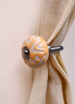 Curtain Tie Backs Hook Decorative Wall Hook- Yellow (Set of Two)