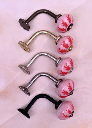 Curtain Tie Backs Hook Decorative Wall Hook- Red Design (Set of Two)