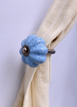Curtain Tie Backs Hook Decorative Wall Hook- Light Blue (Set of Two)