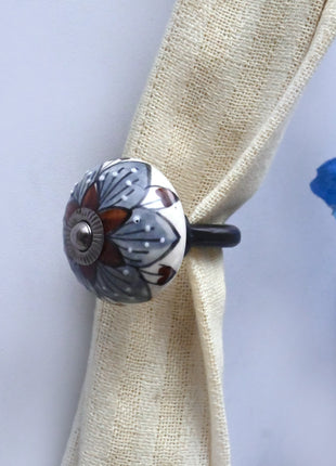 Curtain Tie Backs Hook Decorative Wall Hook- Brown,Gray (Set of Two)