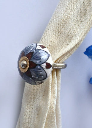 Curtain Tie Backs Hook Decorative Wall Hook- Brown,Gray (Set of Two)