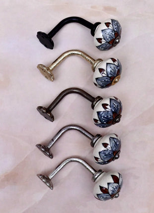 Curtain Tie Backs Hook Decorative Wall Hook- Brown,Gray (Set of Two)
