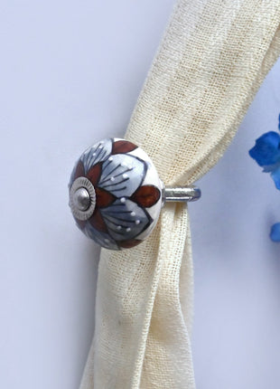 Curtain Tie Backs Hook Decorative Wall Hook- Brown,Gray (Set of Two)