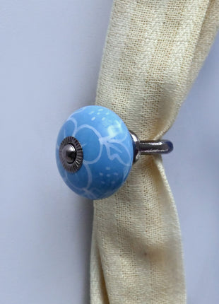 Curtain Tie Backs Hook Decorative Wall Hook- Turquoise (Set of Two)