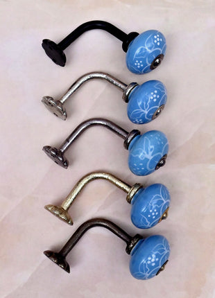 Curtain Tie Backs Hook Decorative Wall Hook- Turquoise (Set of Two)