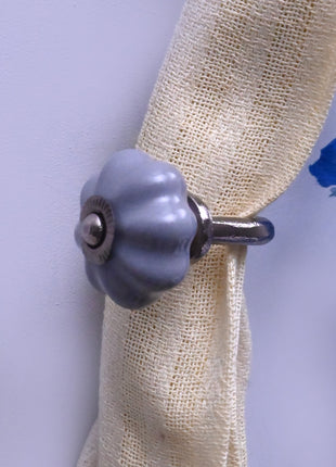 Curtain Tie Backs Hook Decorative Wall Hook- Gray (Set of Two)