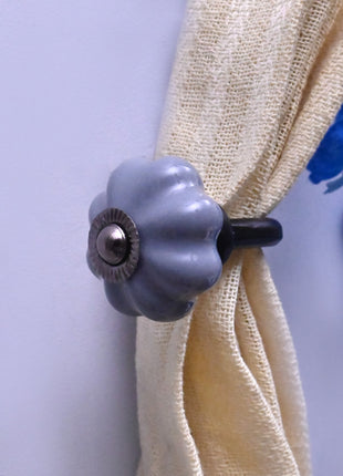 Curtain Tie Backs Hook Decorative Wall Hook- Gray (Set of Two)