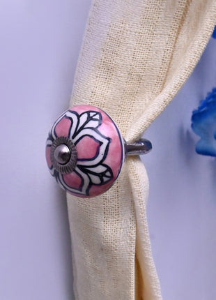 Curtain Tie Backs Hook Decorative Wall Hook- Pink (Set of Two)