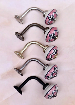 Curtain Tie Backs Hook Decorative Wall Hook- Pink (Set of Two)