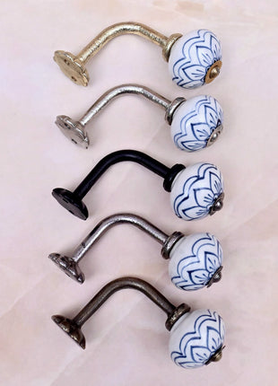Curtain Tie Backs Hook Decorative Wall Hook- White Knob (Set of Two)
