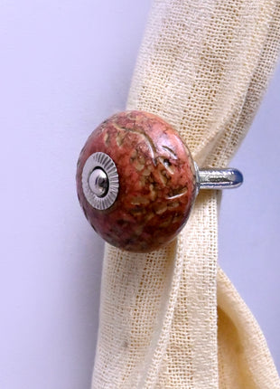 Curtain Tie Backs Hook Decorative Wall Hook- Dusty Rose Terracotta Speckled (Set of Two)