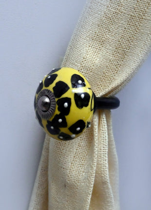 Curtain Tie Backs Hook Decorative Wall Hook- Yellow (Set of Two)