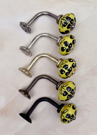 Curtain Tie Backs Hook Decorative Wall Hook- Yellow (Set of Two)