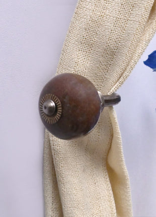 Curtain Tie Backs Hook Decorative Wall Hook- Brown (Set of Two)
