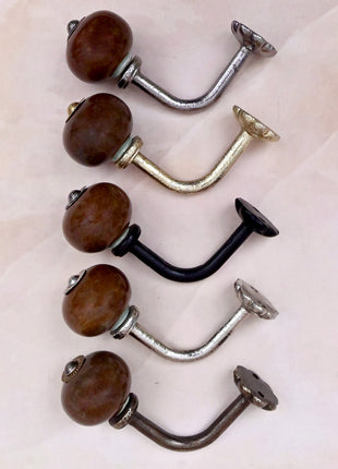 Curtain Tie Backs Hook Decorative Wall Hook- Brown (Set of Two)