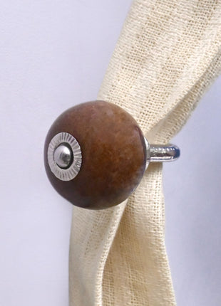 Curtain Tie Backs Hook Decorative Wall Hook- Brown (Set of Two)
