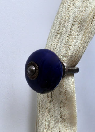 Curtain Tie Backs Hook Decorative Wall Hook- Dark Blue (Set of Two)