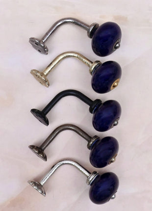 Curtain Tie Backs Hook Decorative Wall Hook- Dark Blue (Set of Two)