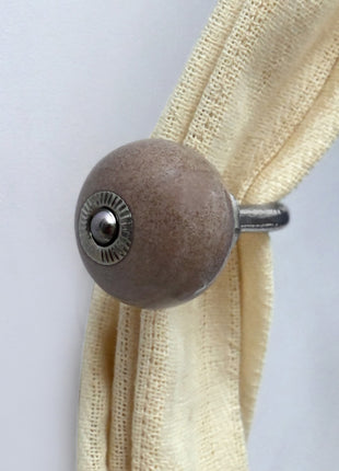 Curtain Tie Backs Hook Decorative Wall Hook- Brown (Set of Two)