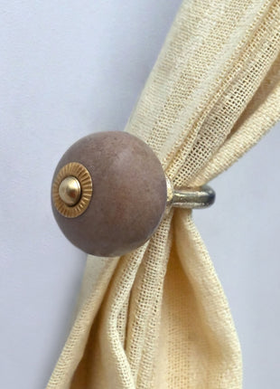 Curtain Tie Backs Hook Decorative Wall Hook- Brown (Set of Two)