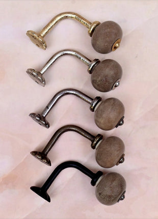 Curtain Tie Backs Hook Decorative Wall Hook- Brown (Set of Two)