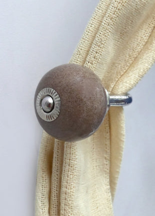 Curtain Tie Backs Hook Decorative Wall Hook- Brown (Set of Two)