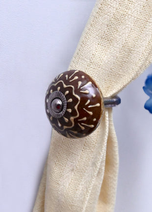 Curtain Tie Backs Hook Decorative Wall Hook- Brown (Set of Two)