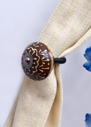 Curtain Tie Backs Hook Decorative Wall Hook- Brown (Set of Two)