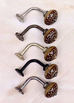 Curtain Tie Backs Hook Decorative Wall Hook- Brown (Set of Two)