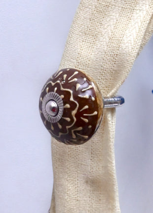 Curtain Tie Backs Hook Decorative Wall Hook- Brown (Set of Two)
